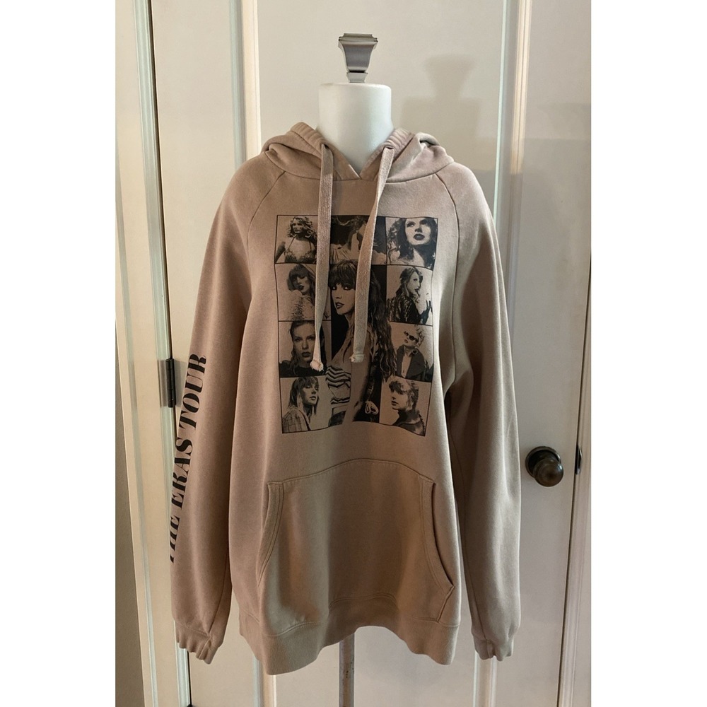 Taylor Swift The Eras Tour Tan Brown Hoodie Sweatshirt Size Large